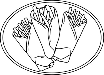 Shawarma outline vector