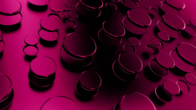 Colorful geometric cylinders 3D looping background