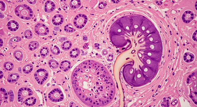 Microscopic View: Chronic Kidney Disease Impact on Renal Tissue Structure CKD Image Organ Health    