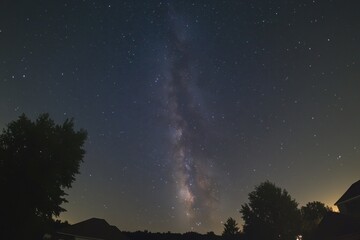 Milky Way over Suburban Landscape
