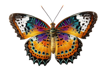 Naklejka premium Vibrant colorful butterfly wings isolated on detailed closeup macro on transparent background art
