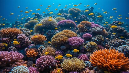 Obraz premium Great Barrier Reef: Vibrant Coral, Exotic Fish, Underwater Paradise sea ocean nature beauty diving 
