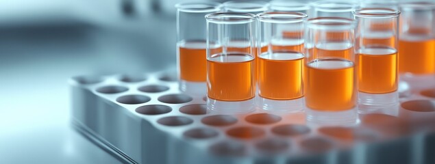 Lab samples orange liquid test.