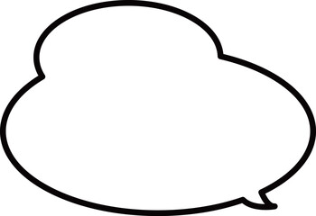 雲のようなモコモコした黒縁のシンプルな吹き出し