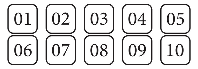 Colorful Number Bullet points, infographics markers. Triangle number bullet point icon arrow set. Number Flags 1 to 10 Flat design isolated vector. Vector illustration. EPS 10.