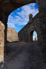 Fototapeta premium Door of the walls of the beautiful medieval village of Marvao, in the Alentejo region of Portugal at sunset.