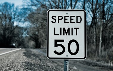 Speed Limit 50 mph Traffic Sign