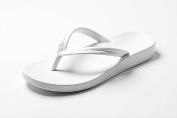 Single white flip-flop isolated on pure white background , holiday, bright