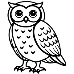 Minimal Spotted Owlet Vector on White