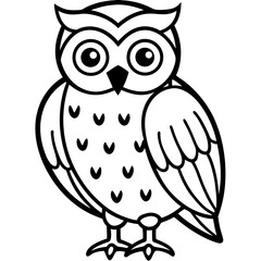 Minimal Spotted Owlet Vector on White