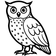 Minimal Spotted Owlet Vector on White