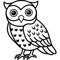 Minimal Spotted Owlet Vector on White