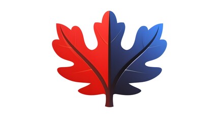 Detailed Oak Leaf Icon in Flat Vector Illustration Style for Design Projects