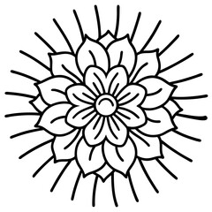 Radiant Boho Blooms Vector on White