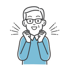 ワクワクする年配の男性