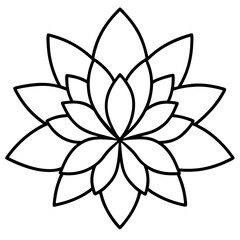 Minimal Boho Petals Vector on White