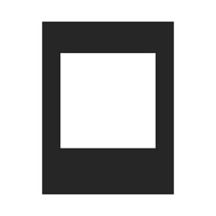 Blank frame for photo booth selfie with copy space in silhouette vector