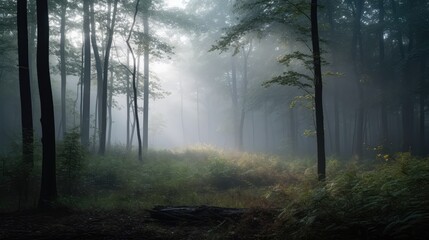Fototapeta premium A forest with trees and a path