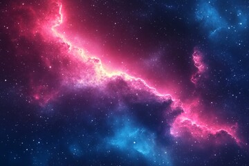 Colorful nebula cloud in deep outer space with glowing stars