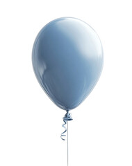 Single light blue balloon isolated on studio shot 3d joy air party event on transparent background