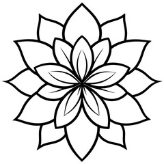 Minimal Boho Blossom Sketches Vector on White
