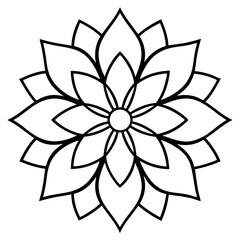 Minimal Boho Blossom Sketches Vector on White