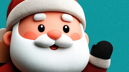 A jolly figure in red with gifts, spreading cheer on a vibrant Christmas backdrop, perfect for festive designs.