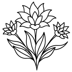 Rustic Floral Vector Set on White