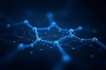 Abstract Visualization of a Digital Neural Network in Blue