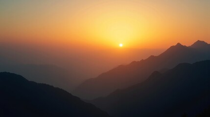 Golden Horizon: Mountain Awakening
