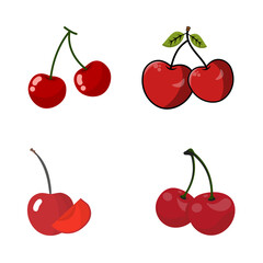 Icon vector illustration of cherries