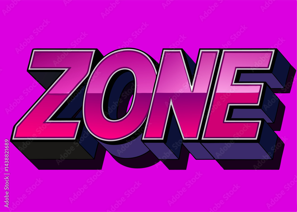 Poster zone typography: a vibrant and eye-catching design that prominently features the word 