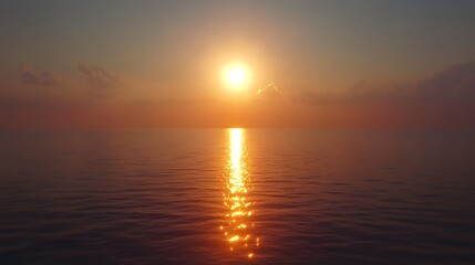 Stunning Sunset Over Calm Ocean Water