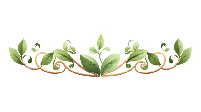 Charming vintage ribbon with playful leaves design template for creative projects