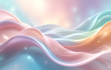 Naklejka premium Soft Pastel Waves with Flowing Abstract Motion – Serene and Elegant Artistic Design