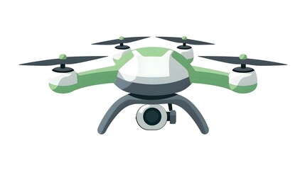 Professional Quadrocopter Vector Icon in Flat Style for Design Projects