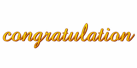 "congratulation" in yellow handwritten style on white background, good for greeting cards