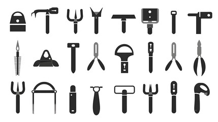 Professional flat glyph style tools concept symbol for various applications
