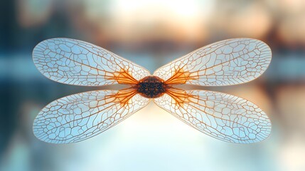 Intricate Dragonfly Wings Closeup Macro Photography