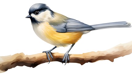 Fototapeta premium Hand drawn bird and mouse isolated on white background illustration for projects