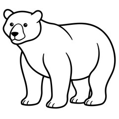 Fototapeta premium Minimal Bear Vector on White