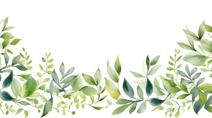 Obraz premium Fresh Green Leaves and Branches Frame for Decorative Purposes in Design Projects