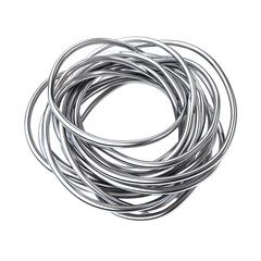 Shiny metal rings arrangement artistic design element abstract object isolated on transparent  background png