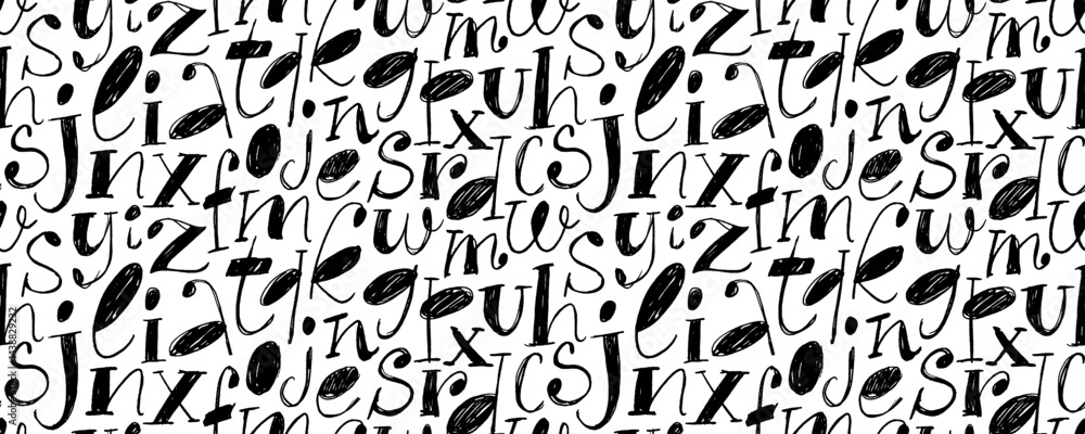 Aufkleber retro seamless banner background with serif font. hand drawn funky typography seamless pattern.