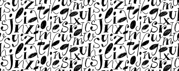 Retro seamless banner background with serif font. Hand drawn funky typography seamless pattern.
