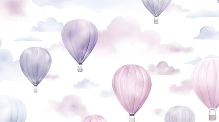 Obraz premium Colorful seamless pattern with pastel balloons for festive background design