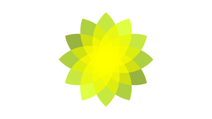 Lemon Green Cycloidal Rose Curve Vector for Logo Design