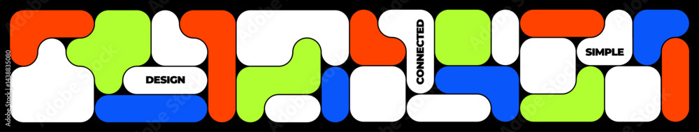 Poster Abstract Geometric Shape Pattern. Y2K Bento Grid Background. Vector Modern UI Design