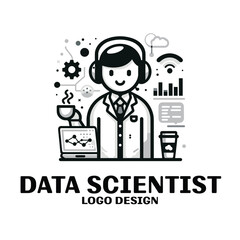 Data Scientist Vector Logo Design