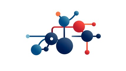 Professional Flat Molecule Raster Icon for Scientific Illustrations and Designs